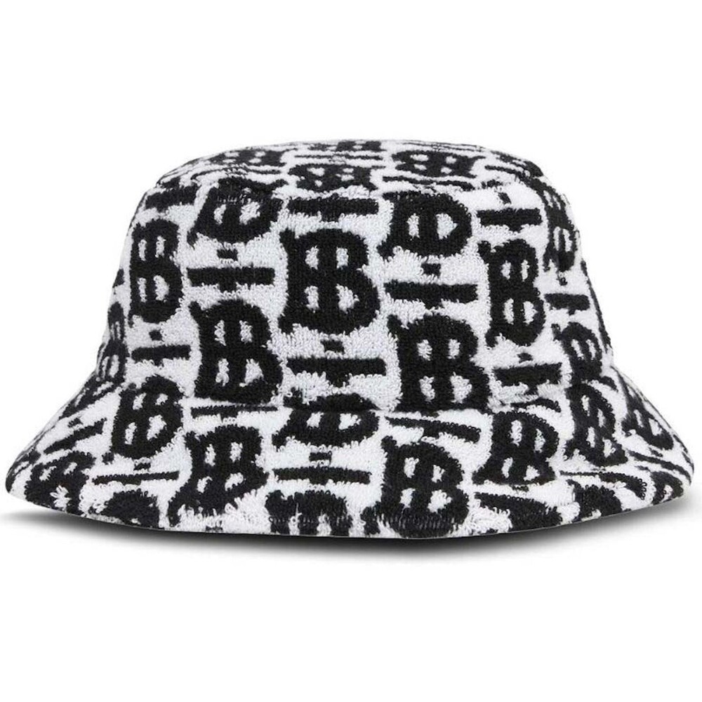 Burberry Bucket Hat Tb Monogram Pattern Terry Hat New Small Women’s Black White